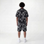 Set aus Hemd und Shorts im Jacquard-Karomuster