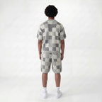 Set aus Hemd und Shorts im Jacquard-Karomuster