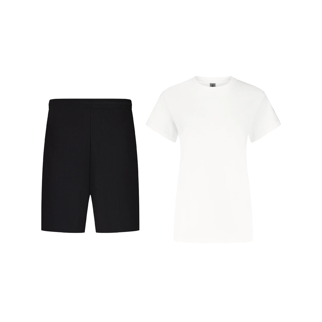 SET AUS SCHWARZEN JOGGING-SHORTS + T-SHIRT