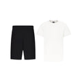 SCHWARZES ENSEMBLE AUS KURZEN JOGGINGHOSEN + T-SHIRT